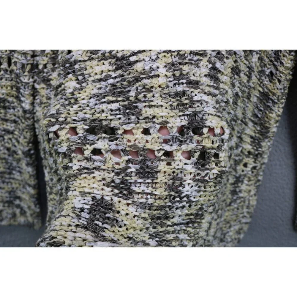 Chicos Long Sleeve Open Knit Tunic Sweater-Size 2-Oversized-Beachy-NWT
